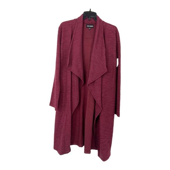 Steve Madden Slub Knit Jacket In Wine Size Small NWOT $109 MSRP - Picture 3 of 8
